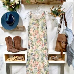 Made in ITALY silk maxi floral dress w beach resort vacay vibe